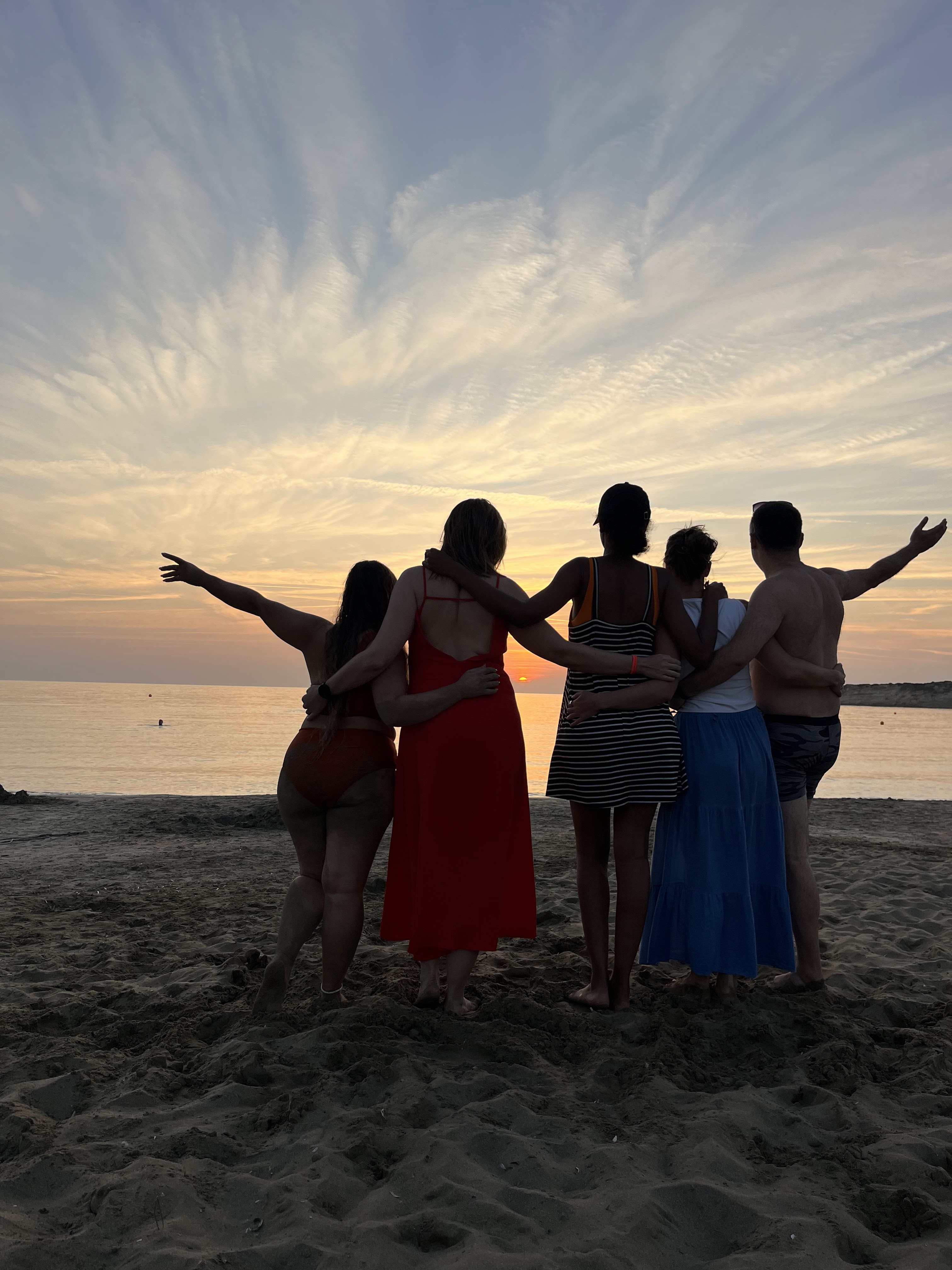 Group sunset on the beach